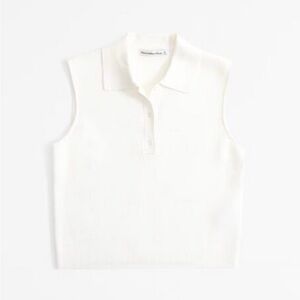 Abercrombie & Fitch Cream Collared Vest